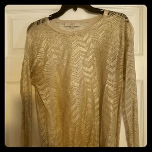 Loft gold sweater. NWOT.  SIZE M